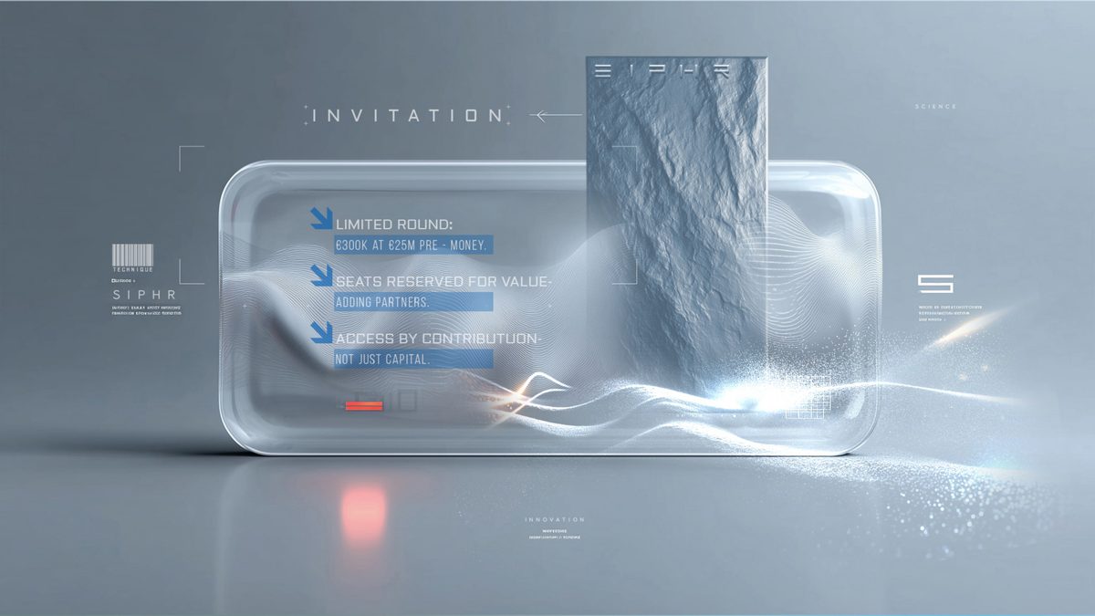 SIPHR invitation and investment-round investor-deck slide
